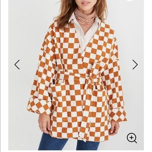 Madewell checkered kimono jacket